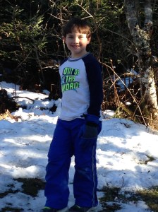 Noah found snow to play in!